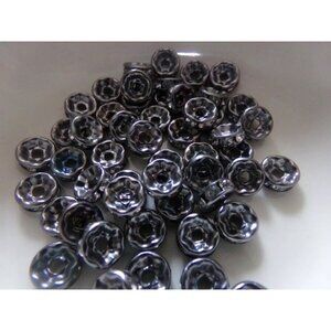 Clear Rhinestone Gunmetal Plated Rhinestone Bead Spacers 8mm